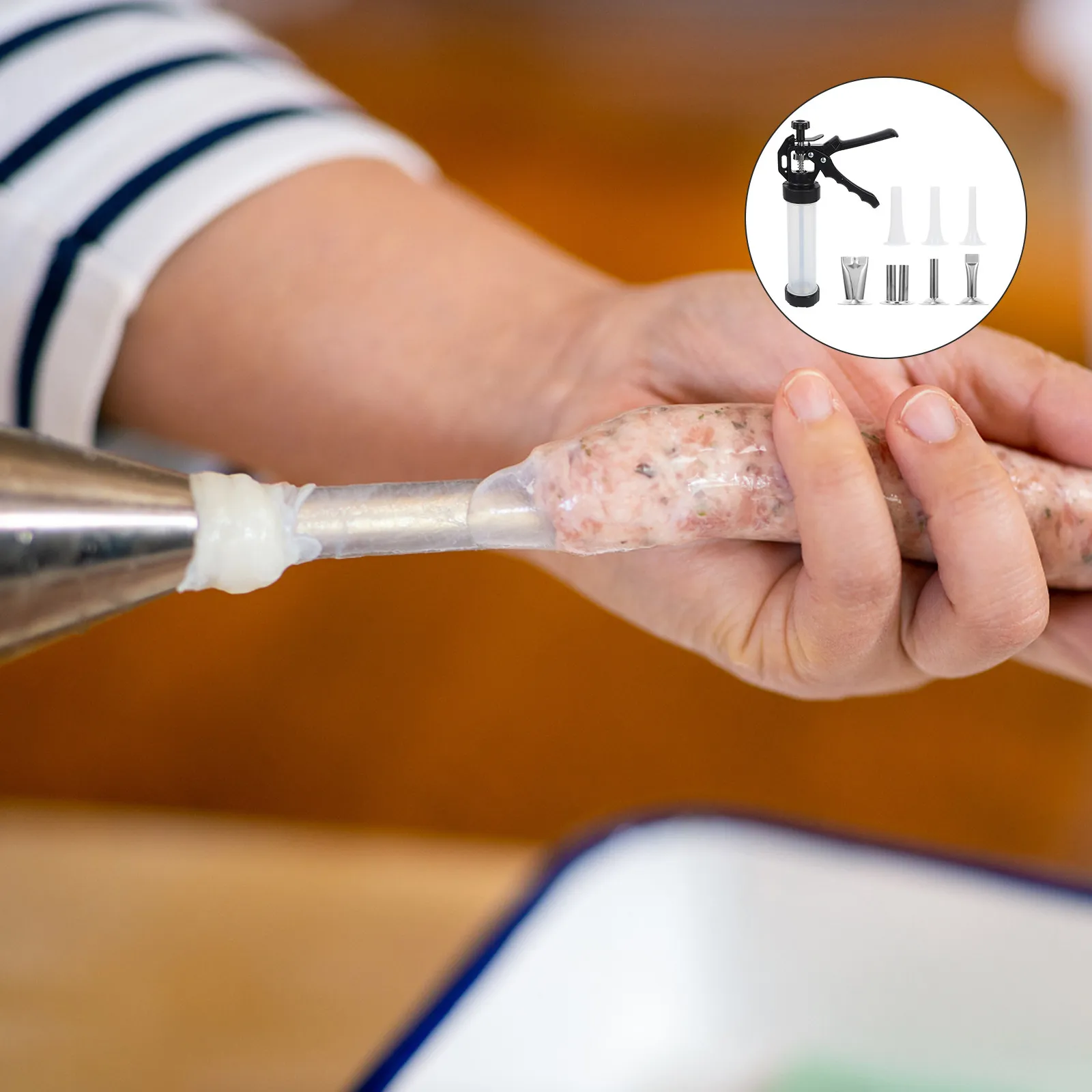 1Set Manual Sausage Stuffer Tube Stainless Steel Plastic Sausage Making Supply Home Kitchen Tool Manual Useful
1Set Manual Sausage Stuffer Tube Stainless Steel Plastic Sausage Making Supply Home Kitchen Tool Manual Useful