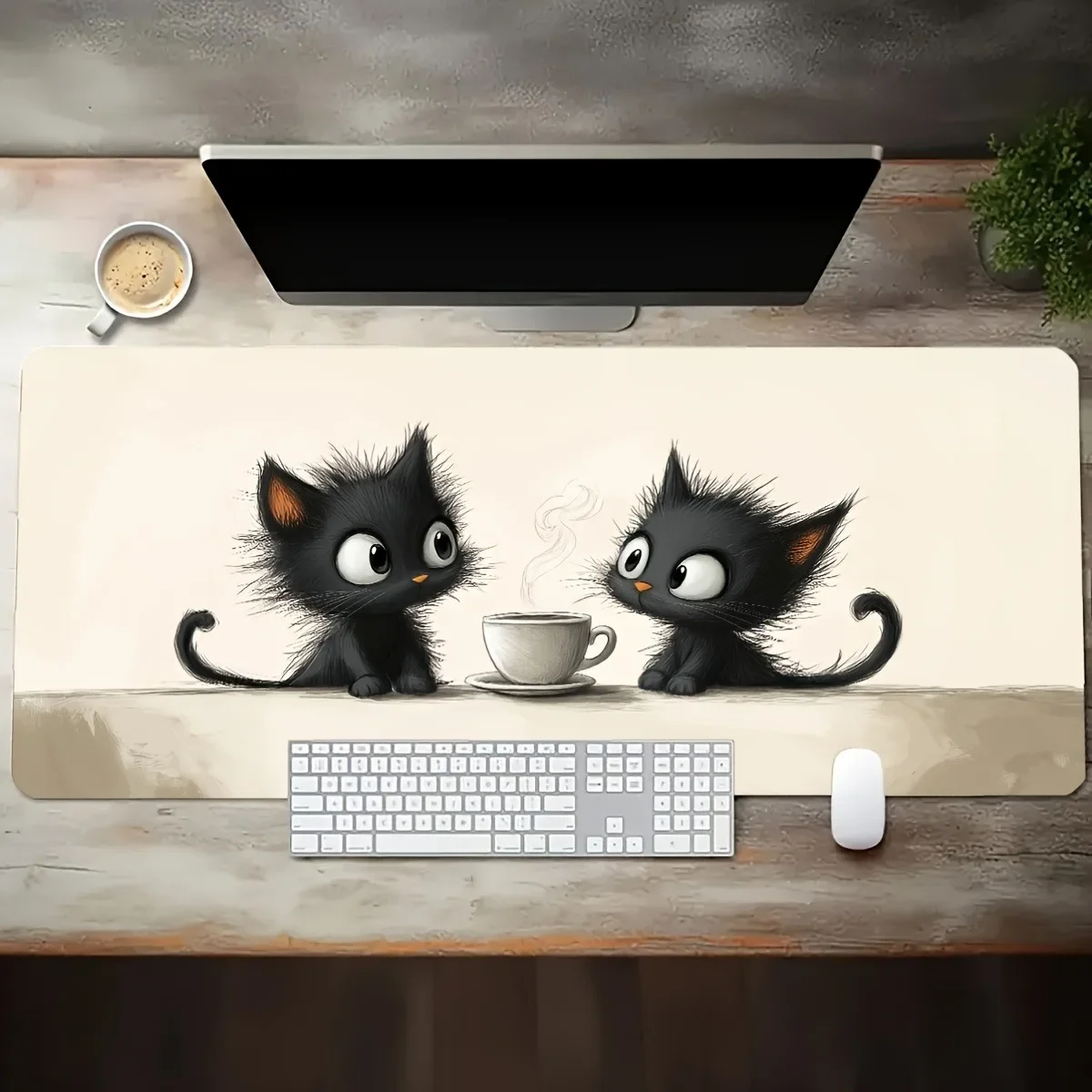 Black Cat & Coffee Cup Pattern Gaming Mouse Pad Non-Slip Rubber Base Stitched Edges Desk Mat for Home Office Keyboard
Black Cat & Coffee Cup Pattern Gaming Mouse Pad Non-Slip Rubber Base Stitched Edges Desk Mat for Home Office Keyboard