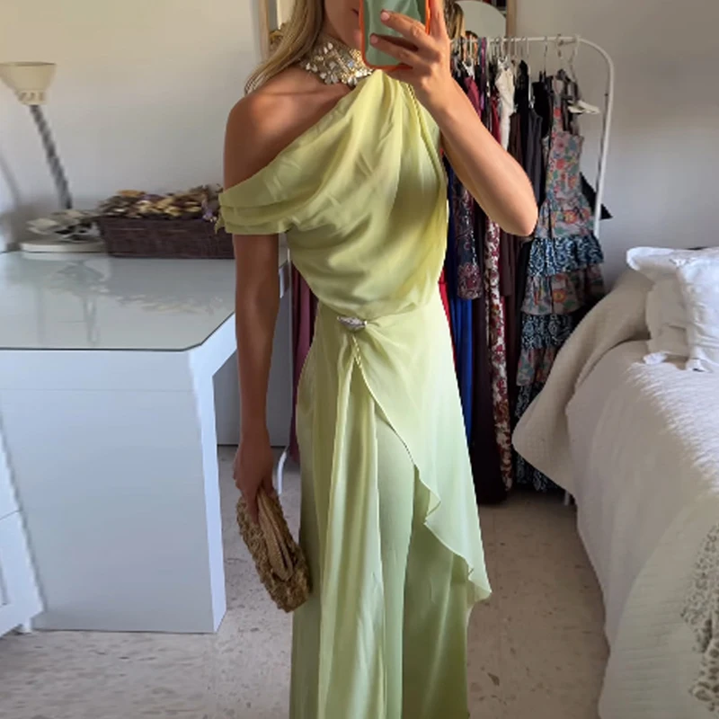 Simple Temperament Long Pants Romper 2026 Sexy Slanted Collar High Waist Solid Jumpsuit New Summer Sleeveless Irregular Playsuit
Simple Temperament Long Pants Romper 2026 Sexy Slanted Collar High Waist Solid Jumpsuit New Summer Sleeveless Irregular Playsuit