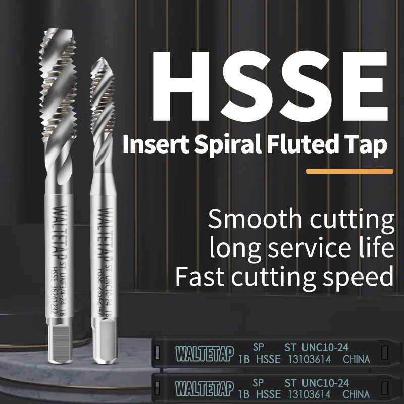 WALTETAP 1PCS HSSE-M35 Insert STI Spiral Fluted Tap ST UNC UNF 2-56 4-40 6-32 8-32 10-24 10-32 1/4 5/16 3/8 Machine Thread Taps
WALTETAP 1PCS HSSE-M35 Insert STI Spiral Fluted Tap ST UNC UNF 2-56 4-40 6-32 8-32 10-24 10-32 1/4 5/16 3/8 Machine Thread Taps