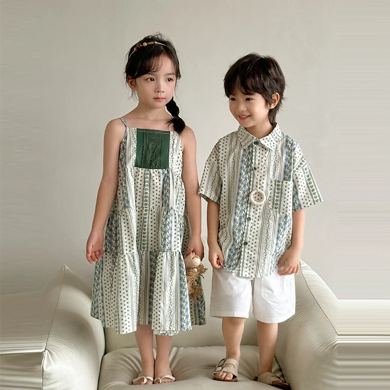 Brother Sister Summer Cartoon Sets Boys Top And Shorts with Pockets 2 Pieces Short Sets Girls Sleeveless Dress Child Age 1-7Y
Brother Sister Summer Cartoon Sets Boys Top And Shorts with Pockets 2 Pieces Short Sets Girls Sleeveless Dress Child Age 1-7Y