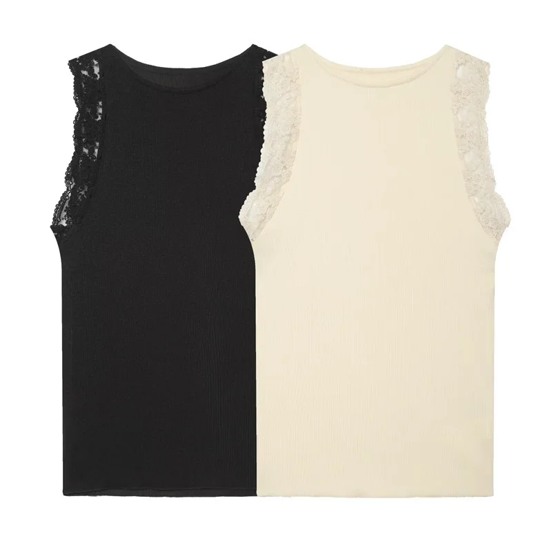 Withered 2026 New Fashionable Temperament Women's Solid Color Ribbed Lace Vest Top Vest Woman Clothes Female Clothing
Withered 2026 New Fashionable Temperament Women's Solid Color Ribbed Lace Vest Top Vest Woman Clothes Female Clothing
