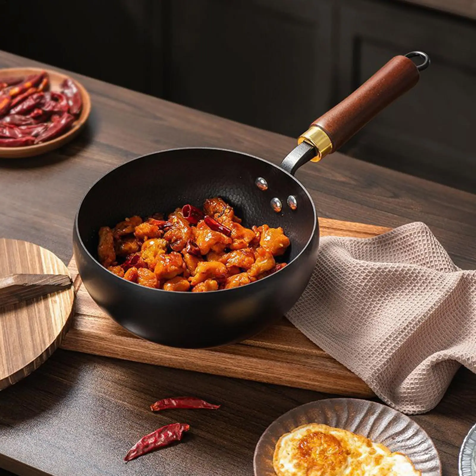 Wok for Electric Stove Induction Wok Pan with Wood Handle Non-coating Handmade Iron Cookware Stock Pot Frying Pan for Restaurant
Wok for Electric Stove Induction Wok Pan with Wood Handle Non-coating Handmade Iron Cookware Stock Pot Frying Pan for Restaurant