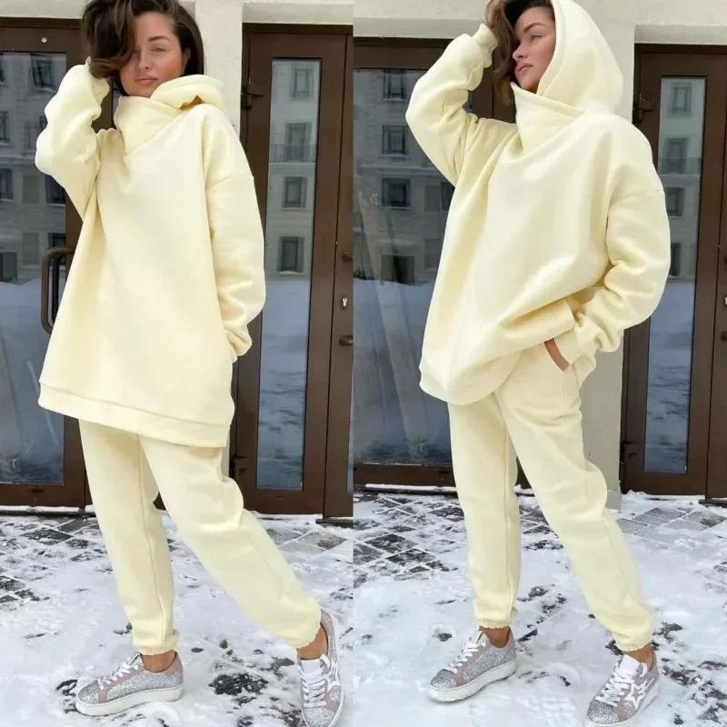 Women Warm Fleece Tracksuit Autumn Winter Hoodies Jogger Pants Sportswear Suits Y2k Sweatshirts Sweatpants 2 Piece Sets
Women Warm Fleece Tracksuit Autumn Winter Hoodies Jogger Pants Sportswear Suits Y2k Sweatshirts Sweatpants 2 Piece Sets