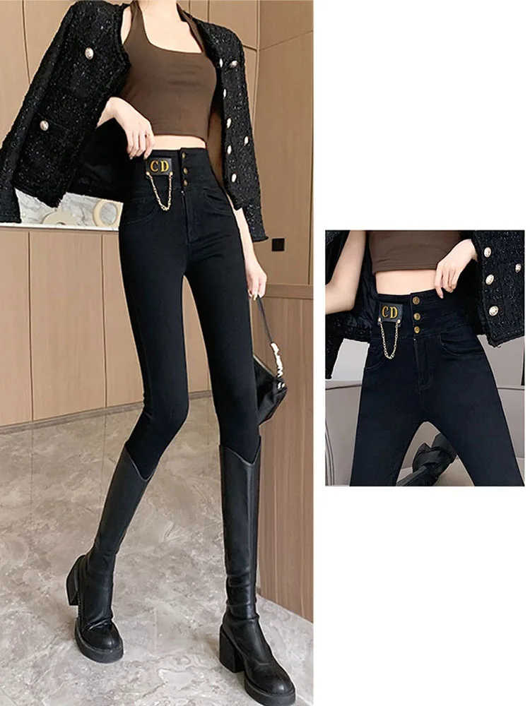 New Spring Autumn New High Waist Tight Fitting Slim Zipper Decoration Stretch Black Pencil Pants Women 2024 New
New Spring Autumn New High Waist Tight Fitting Slim Zipper Decoration Stretch Black Pencil Pants Women 2024 New