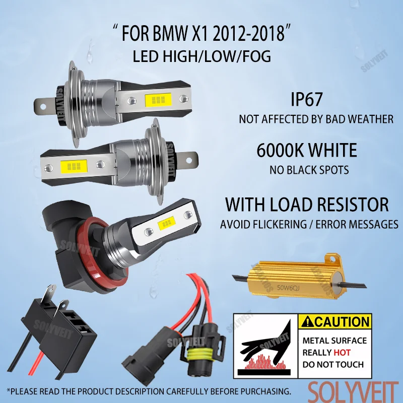 Crystal 6000K Light, Silent Operation: The Brighter LED light Upgrade High Low Fog For BMW X1 2012 2013 2014 2015 2016 2017 2018
Crystal 6000K Light, Silent Operation: The Brighter LED light Upgrade High Low Fog For BMW X1 2012 2013 2014 2015 2016 2017 2018