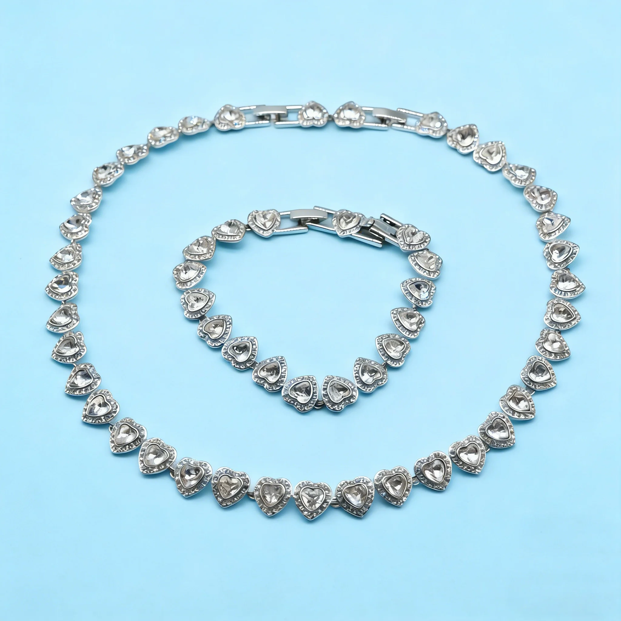 Ice Crystal Shining 2026 Square Crystal Heart shaped Cluster Necklace Tennis Chain Neck Chain Bracelet Suitable for Girlfriend
Ice Crystal Shining 2026 Square Crystal Heart shaped Cluster Necklace Tennis Chain Neck Chain Bracelet Suitable for Girlfriend