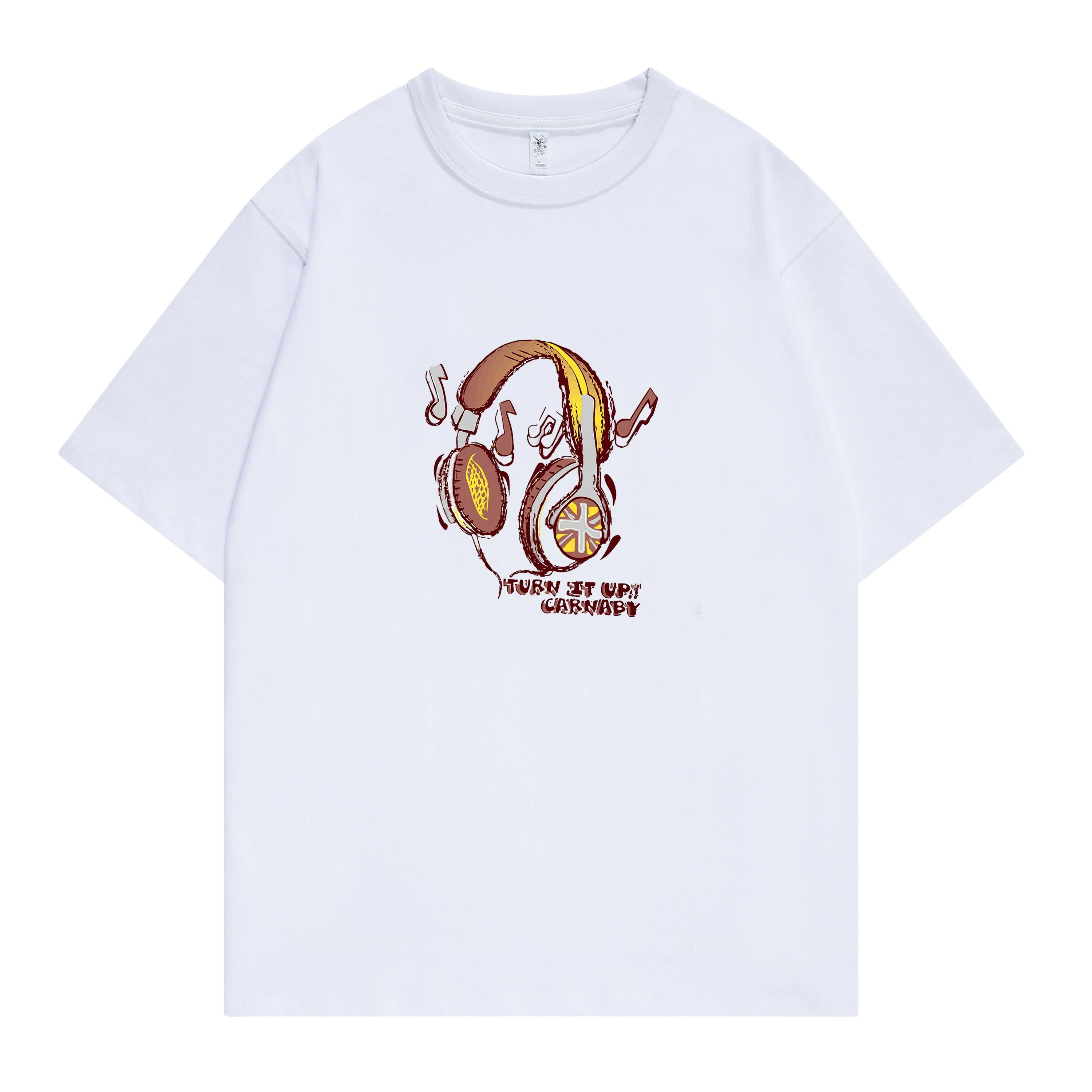High quality 100% cotton American street graffiti headphone printed short-sleeved T-shirt for men and women in summer
High quality 100% cotton American street graffiti headphone printed short-sleeved T-shirt for men and women in summer