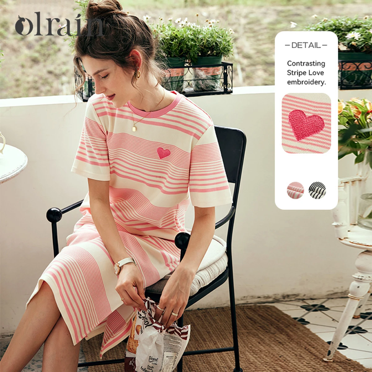 OLrain Women's Striped T-Shirt Dress 2026 Spring New Round Neck Embroidery Pattern Loose Straight Short Sleeve Dress O23XL80926
OLrain Women's Striped T-Shirt Dress 2026 Spring New Round Neck Embroidery Pattern Loose Straight Short Sleeve Dress O23XL80926