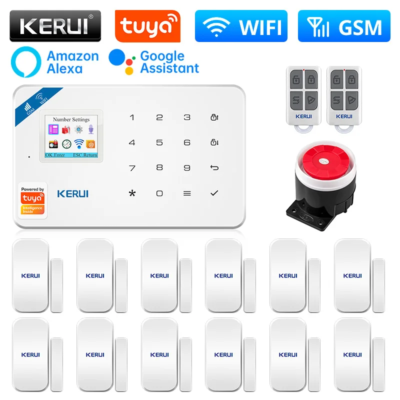 KERUI WIFI GSM сигнализация W181 система сигнализации центральный блок Tuya умный беспроводной датчик двери охранная поддержка Alexa и Google управление через приложение
KERUI WIFI GSM сигнализация W181 система сигнализации центральный блок Tuya умный беспроводной датчик двери охранная поддержка Alexa и Google управление через приложение