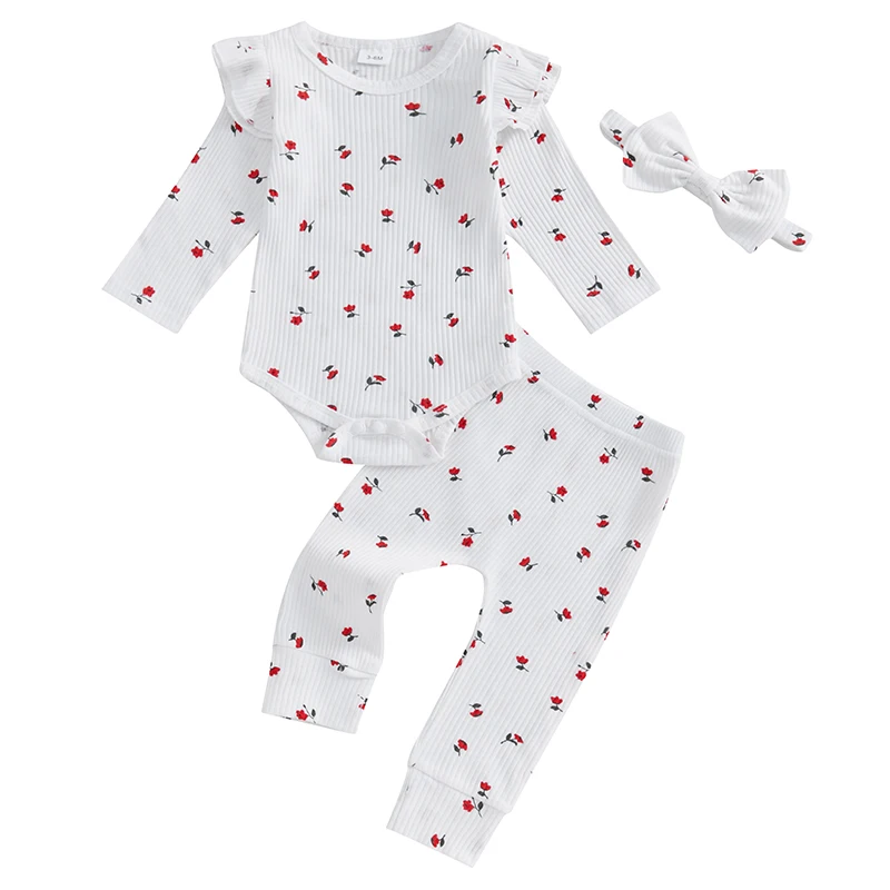 Baby Girl Fall Outfit Rose Print Long Sleeve Crew Neck Romper with Long Pants and Bow Headband 3 Pcs Set
Baby Girl Fall Outfit Rose Print Long Sleeve Crew Neck Romper with Long Pants and Bow Headband 3 Pcs Set