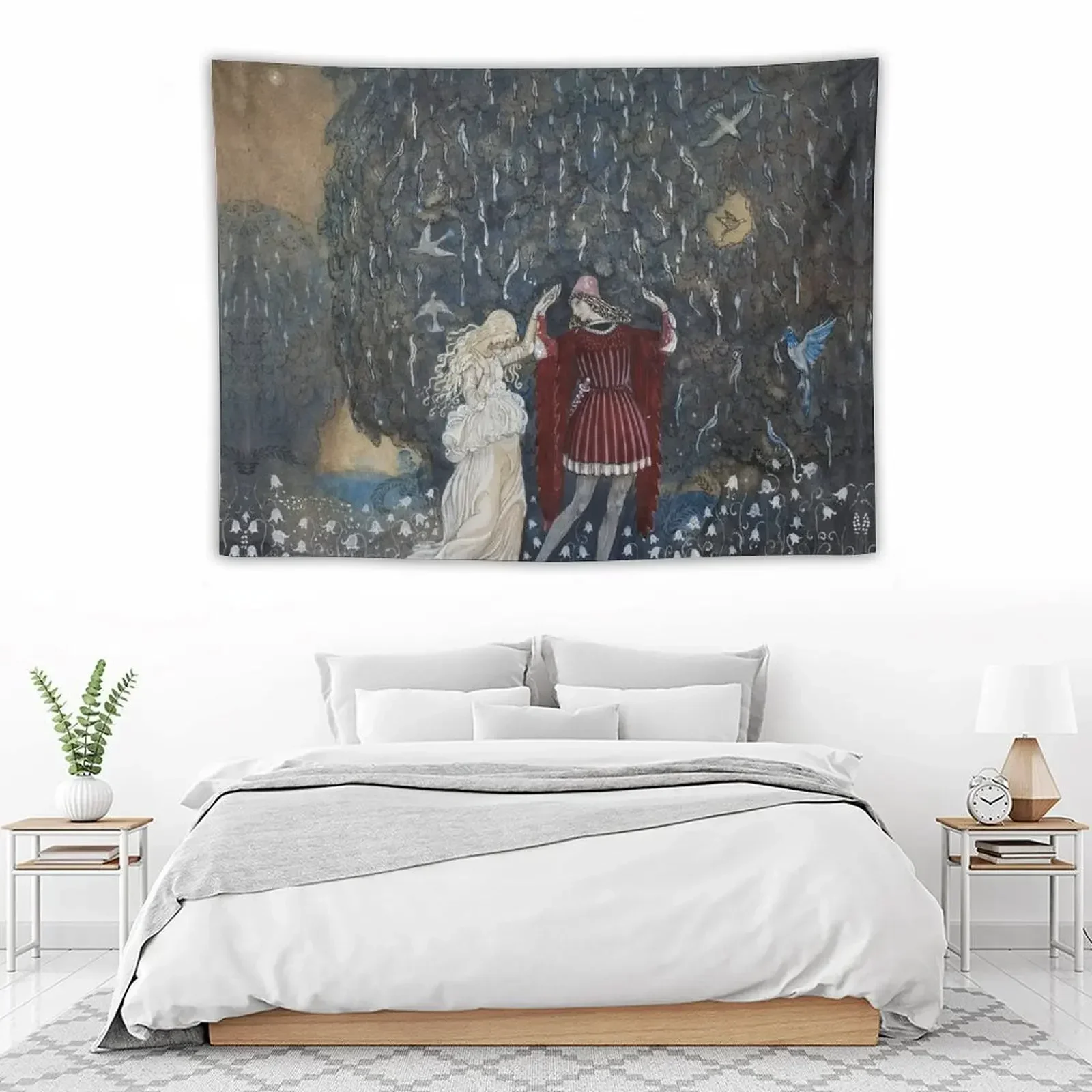 LENA DANCES WITH THE KNIGHT AMONG BIRDS AND FLOWERS Swedish Fairy Tale Tapestry Decoration Aesthetic Room Aesthetic Tapestry
LENA DANCES WITH THE KNIGHT AMONG BIRDS AND FLOWERS Swedish Fairy Tale Tapestry Decoration Aesthetic Room Aesthetic Tapestry