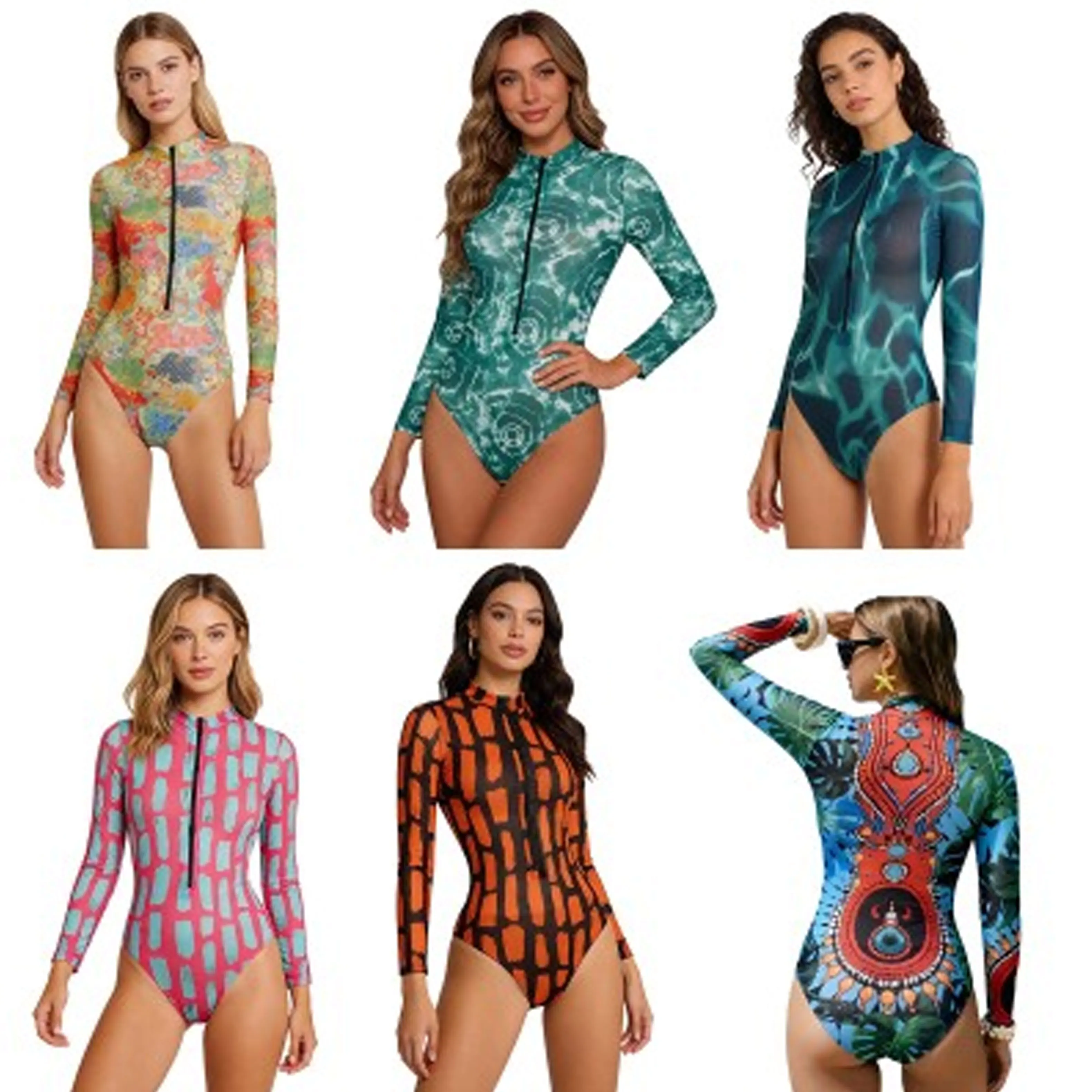 Women One Piece Swimsuit Long Sleeve Printed Sun Protect Bathing Suit for Sports Swimming Beach Holiday Bodysuit Swimsuit
Women One Piece Swimsuit Long Sleeve Printed Sun Protect Bathing Suit for Sports Swimming Beach Holiday Bodysuit Swimsuit