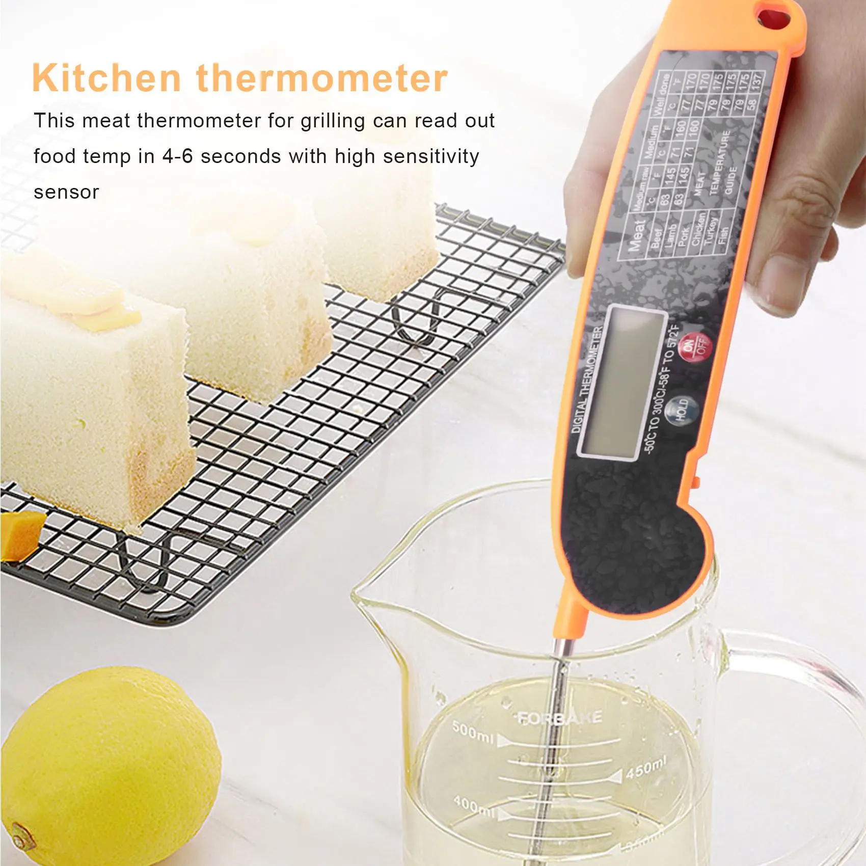 Digital Instant Read Meat Thermometer With Highly Accurate Temperature Probe, Electric Cooking Thermometer For Kitchen Food Gril
Digital Instant Read Meat Thermometer With Highly Accurate Temperature Probe, Electric Cooking Thermometer For Kitchen Food Gril