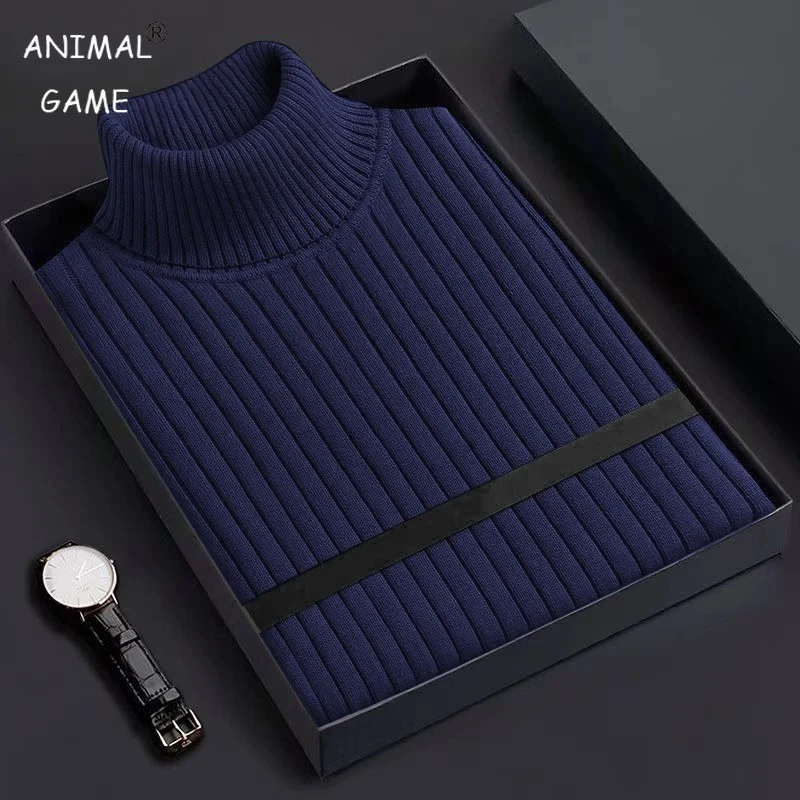New Men's Slim Fit Pullover Woolen Sweaters Long Sleeve Turtleneck Heavyweight Tops Casual Stripe Knitted Winter Warm Outerwear
New Men's Slim Fit Pullover Woolen Sweaters Long Sleeve Turtleneck Heavyweight Tops Casual Stripe Knitted Winter Warm Outerwear