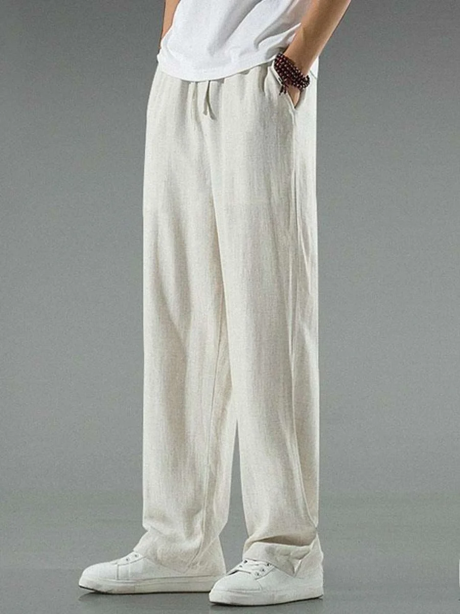 Новые мужские хлопковые льняные брюки с широкими штанинами, повседневные летние свободные прямые длинные брюки в китайском стиле, для ежедневной носки
Новые мужские хлопковые льняные брюки с широкими штанинами, повседневные летние свободные прямые длинные брюки в китайском стиле, для ежедневной носки