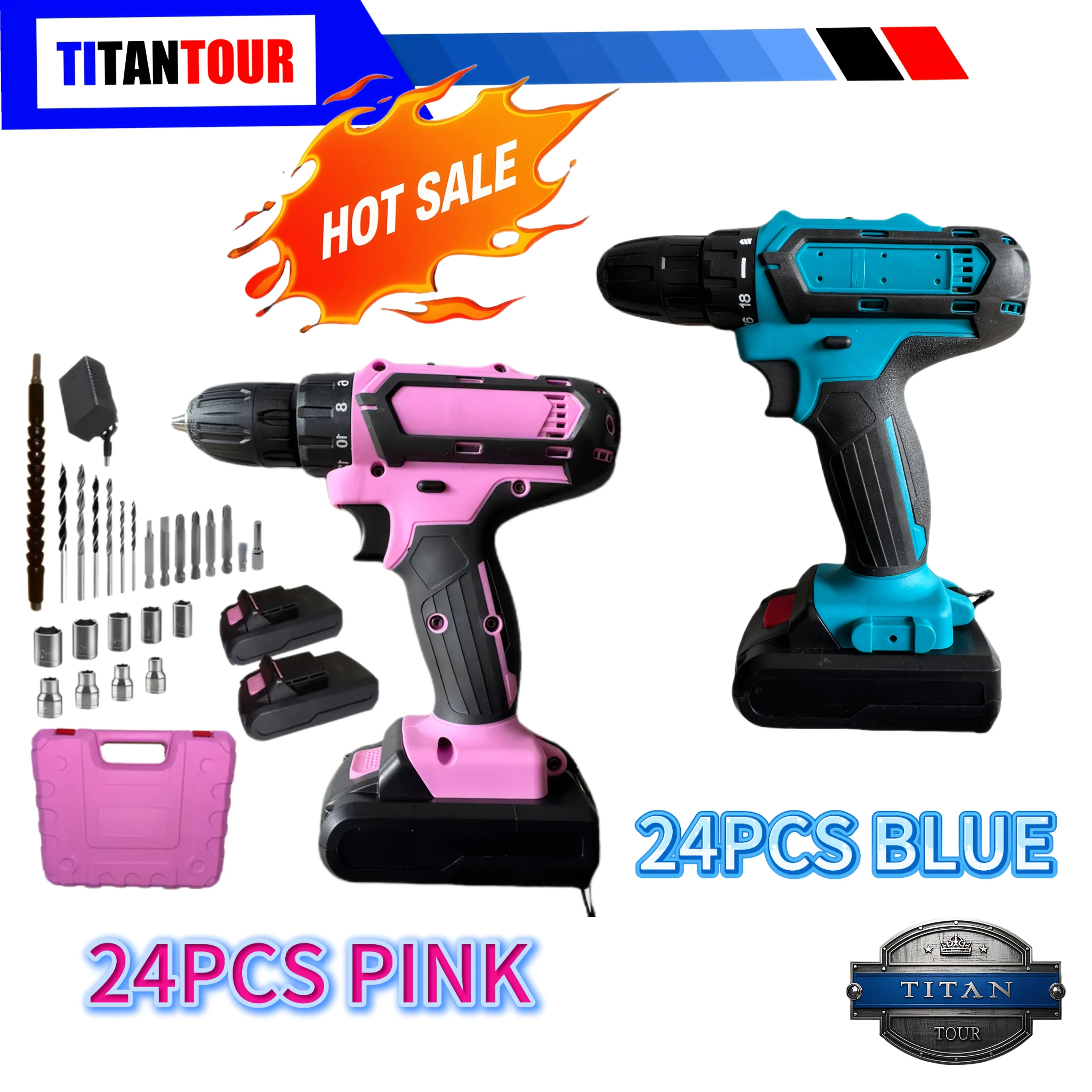 24-Pc 21V Rechargeable Lithium Diamond Kit: Electric Screwdriver with Battery, Charger, And Home Repair Tools - Ergonomic Design, USB Charging, Handheld Drill Suitable for Projects/Home Repairs
24-Pc 21V Rechargeable Lithium Diamond Kit: Electric Screwdriver with Battery, Charger, And Home Repair Tools - Ergonomic Design, USB Charging, Handheld Drill Suitable for Projects/Home Repairs