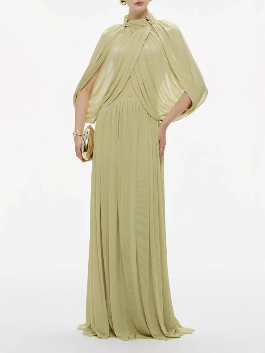 AW Elegant Chiffon Pleated Maxi Dress Women Chic Flutter Sleeve Turtleneck Patchwork Long Dresses Lady Evening Party Gowns New
AW Elegant Chiffon Pleated Maxi Dress Women Chic Flutter Sleeve Turtleneck Patchwork Long Dresses Lady Evening Party Gowns New