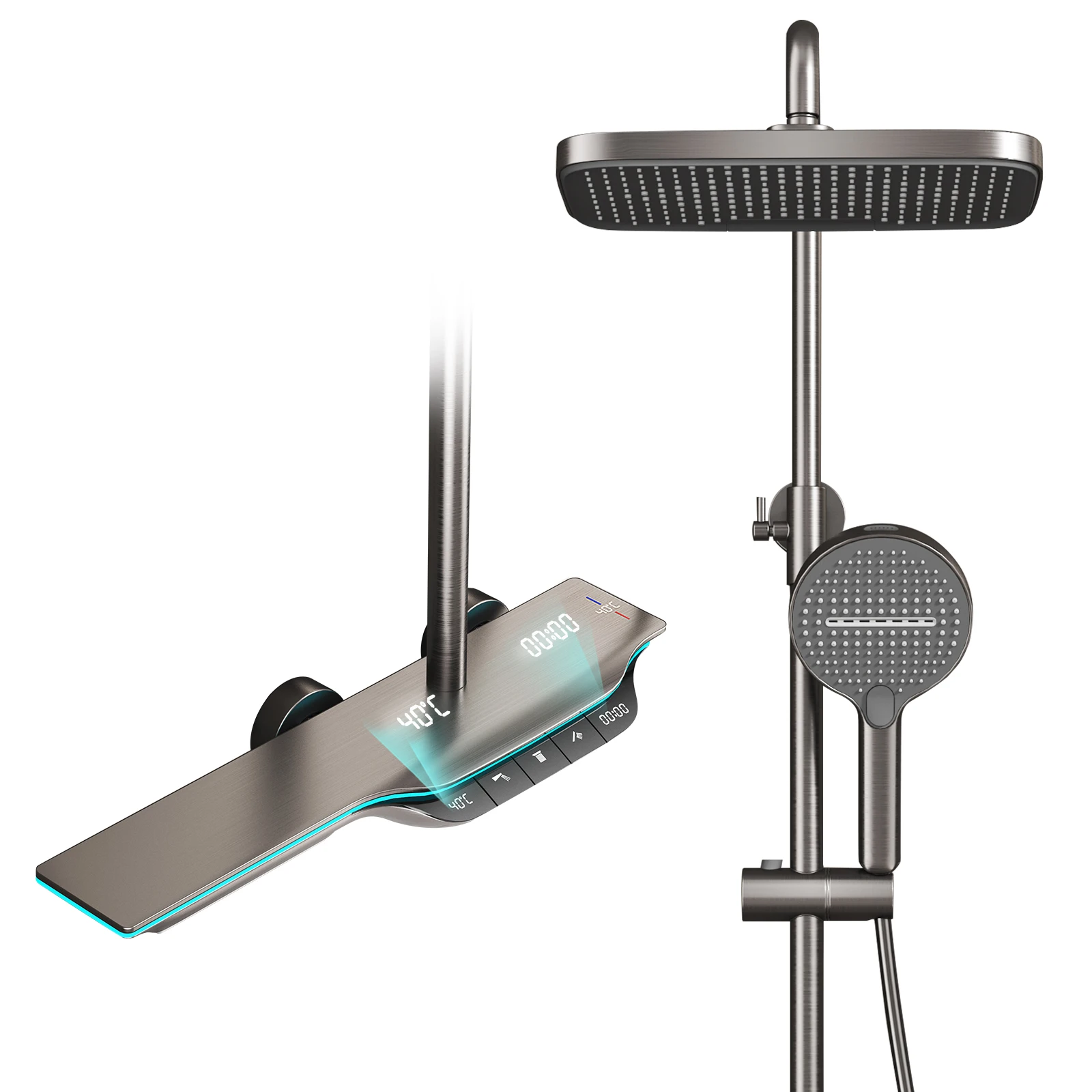 Роскошный набор для душа с цифровым дисплеем, четырехуровневые клавиши фортепиано, душевая система с водопадом, настенный душевой набор для ванной комнаты
Роскошный набор для душа с цифровым дисплеем, четырехуровневые клавиши фортепиано, душевая система с водопадом, настенный душевой набор для ванной комнаты