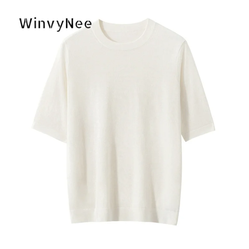 WinvyNee Women Knitted Jumper 100% Cashmere Round Neck Short Sleeve Silk Polished Metro Refined Elegant Slim Daily Wear A1824005
WinvyNee Women Knitted Jumper 100% Cashmere Round Neck Short Sleeve Silk Polished Metro Refined Elegant Slim Daily Wear A1824005