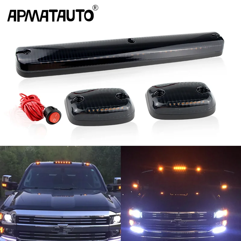 1set Smoked Lens Amber LED Cab Roof Light Kit For 2007-up Chevrolet Silverado Chevy GMC Sierra 2500 3500 Truck
1set Smoked Lens Amber LED Cab Roof Light Kit For 2007-up Chevrolet Silverado Chevy GMC Sierra 2500 3500 Truck