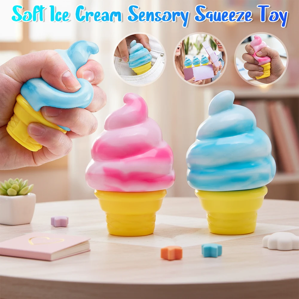 Ice Cream Cone Squeeze Toy Soft TPR Ice Cream Summer Sensory Toy Portable Squeeze Ball Easter Basket Stuffers Party Favors for A
Ice Cream Cone Squeeze Toy Soft TPR Ice Cream Summer Sensory Toy Portable Squeeze Ball Easter Basket Stuffers Party Favors for A