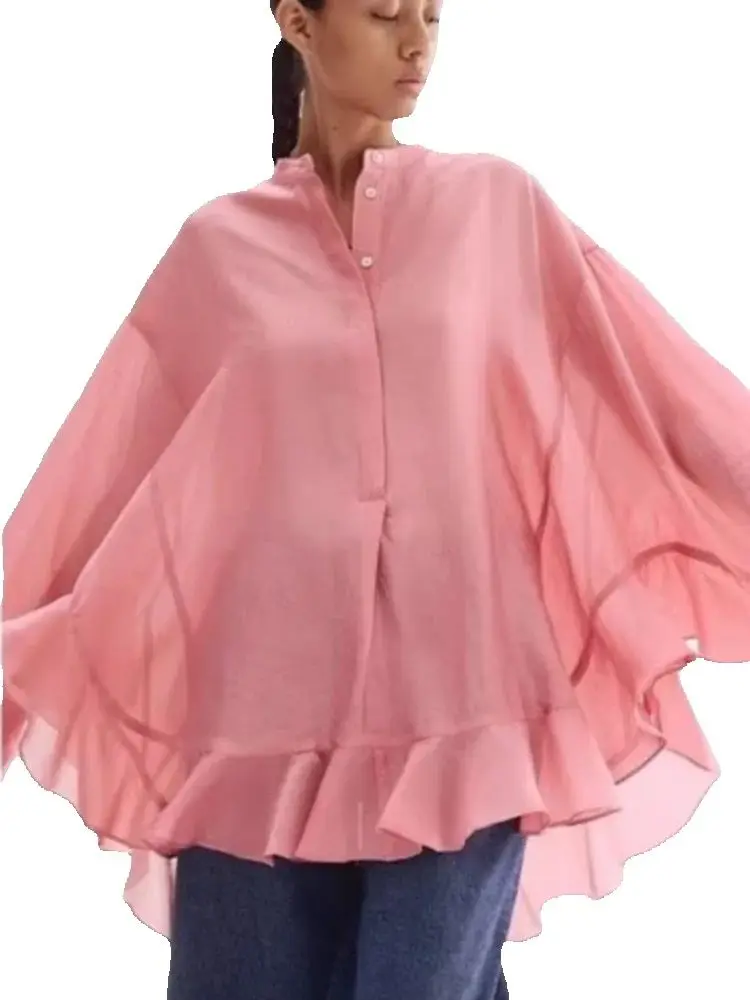 2025 Spring Autumn Women's Vintage Loose Long Sleeve Ruffles Tierred T Shirts Lady Elegant Pink Oversized Chic Y2K Blouses Tops
2025 Spring Autumn Women's Vintage Loose Long Sleeve Ruffles Tierred T Shirts Lady Elegant Pink Oversized Chic Y2K Blouses Tops
