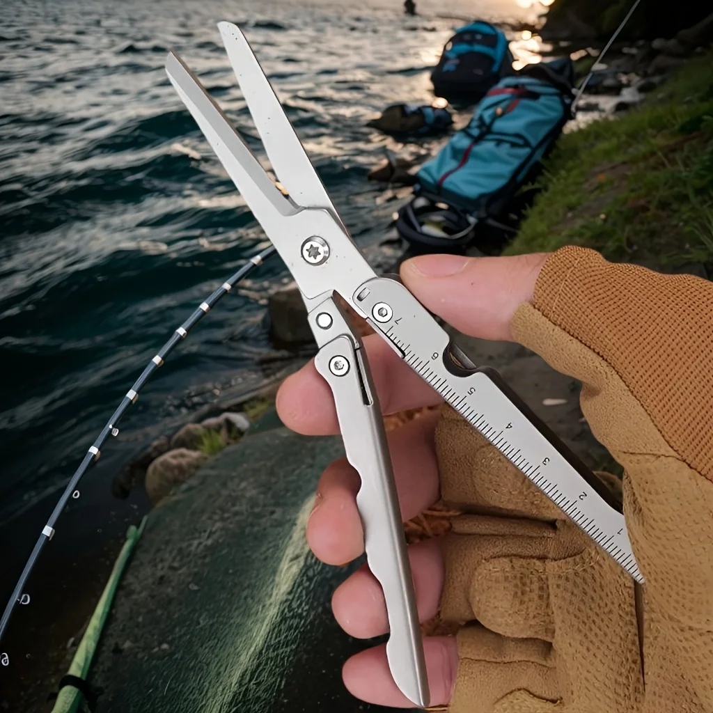 Compact2-in-1 foldable scissor tape measuring ruler - stainless steel, lightweight, portable, suitable for EDC camping, survival
Compact2-in-1 foldable scissor tape measuring ruler - stainless steel, lightweight, portable, suitable for EDC camping, survival