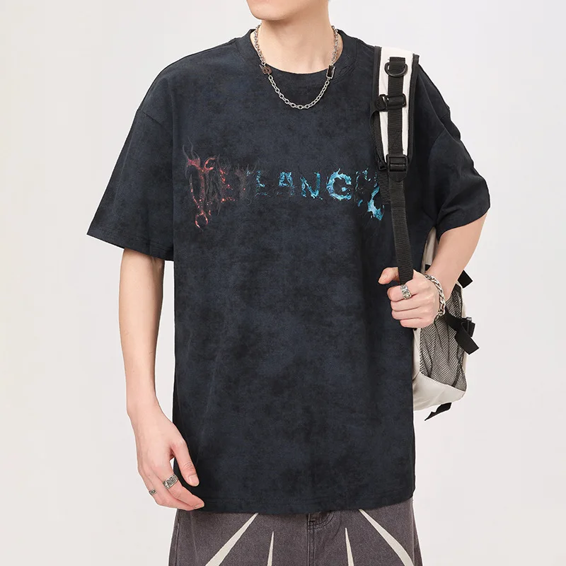 2024 New Hip Hop High Street short sleeved T-shirt for men's loose size, trendy street fashion, summer elastic breathable top
2024 New Hip Hop High Street short sleeved T-shirt for men's loose size, trendy street fashion, summer elastic breathable top