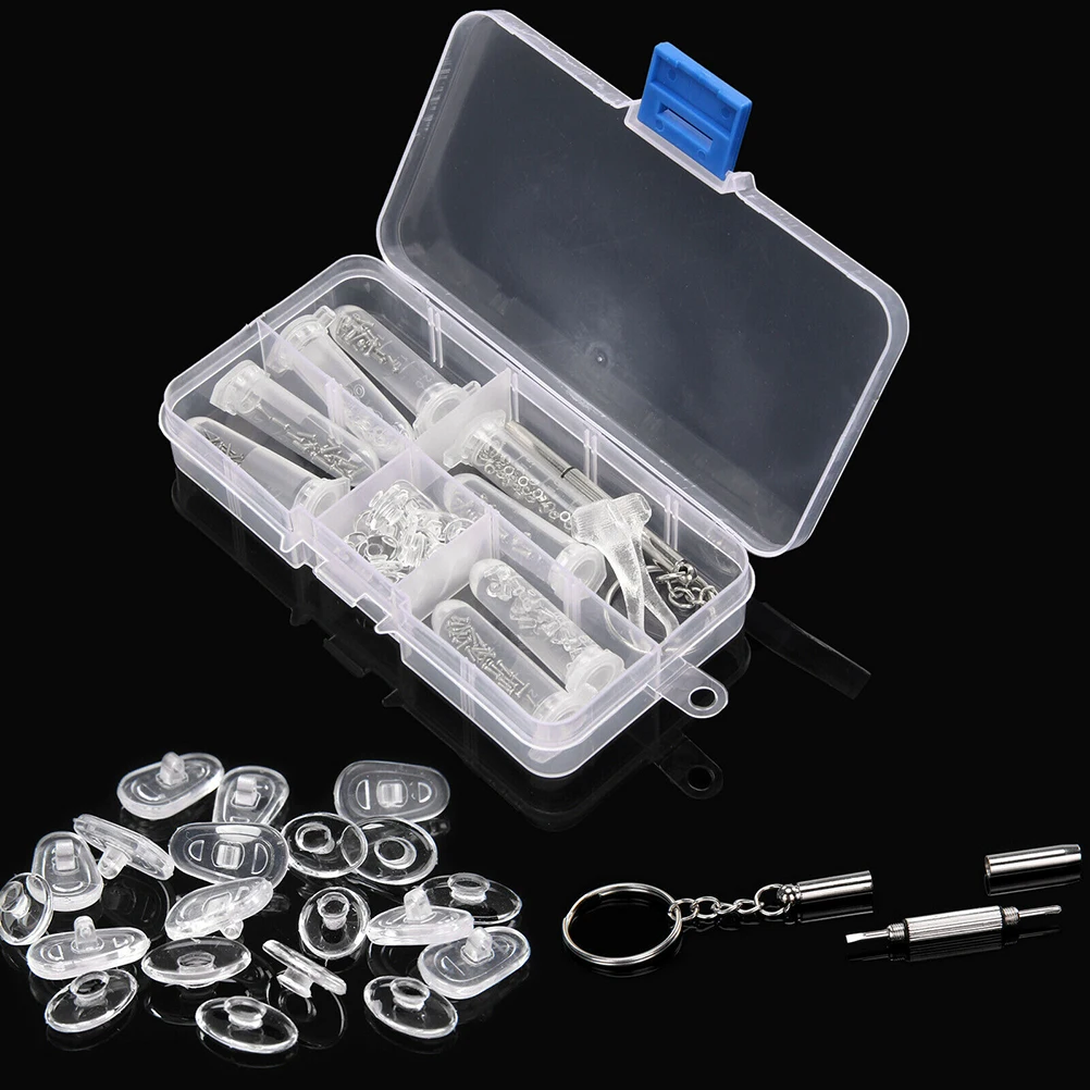 Repair Kit for Eyeglasses 60-Piece Set with Assorted Micro Screws Washers Nuts Nose Pads Precision Tools for Sunglasses Watches
Repair Kit for Eyeglasses 60-Piece Set with Assorted Micro Screws Washers Nuts Nose Pads Precision Tools for Sunglasses Watches