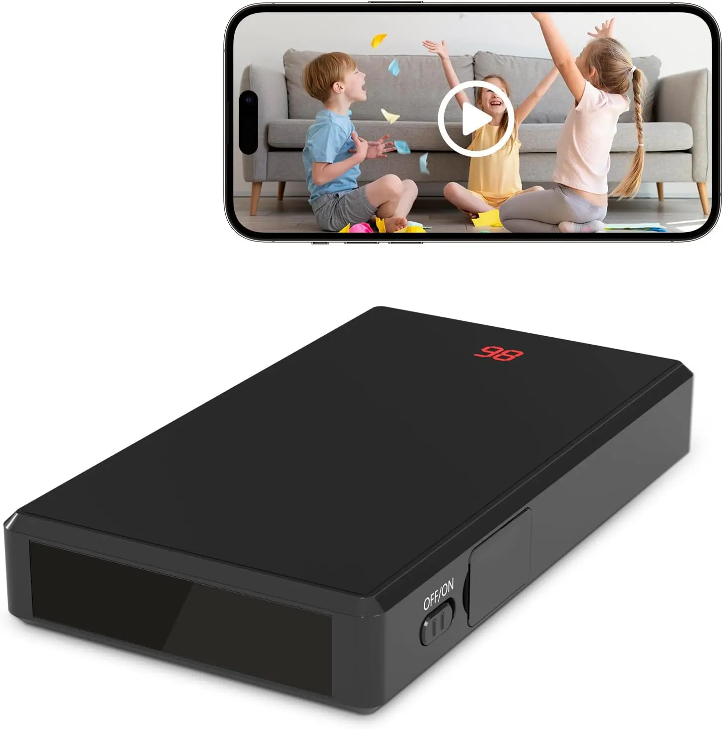 Portable Charger Camera 1080P Full HD with WiFi & Night Vision Wireless Power Bank Nanny Cam for Home Security
Portable Charger Camera 1080P Full HD with WiFi & Night Vision Wireless Power Bank Nanny Cam for Home Security