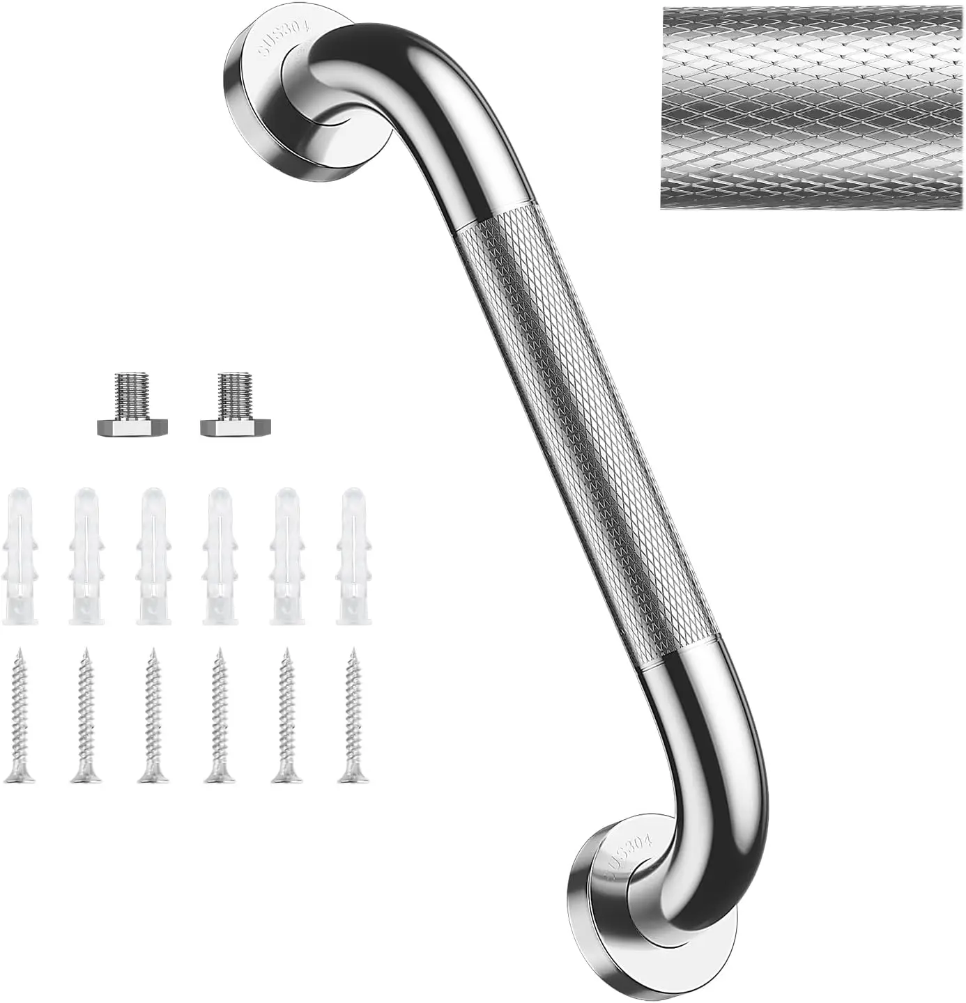 Heavy Duty Shower Grab Bar, 304 Stainless Steel Anti Slip Bathroom Handrail for Elderly, 1.25" Diameter, 500 lbs Support
Heavy Duty Shower Grab Bar, 304 Stainless Steel Anti Slip Bathroom Handrail for Elderly, 1.25" Diameter, 500 lbs Support
