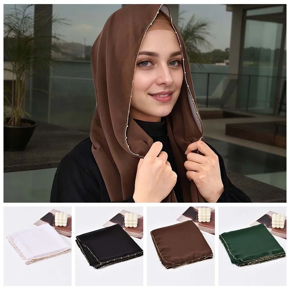 Elastic Colorful Beaded Headscarf Hijab Breathable Printed Tail Turban Solid Color Indian Style Chiffon Large Shawl Women
Elastic Colorful Beaded Headscarf Hijab Breathable Printed Tail Turban Solid Color Indian Style Chiffon Large Shawl Women