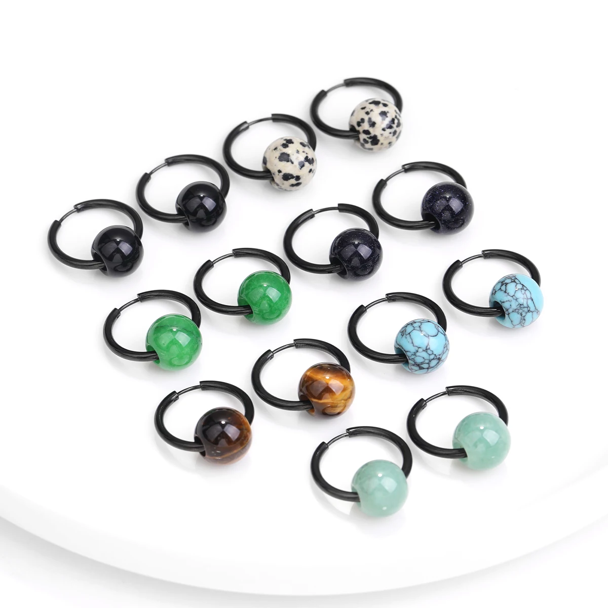 Natural Stone Earrings Pendant Men's Stainless Steel O-ring Earrings New Stone Earrings
Natural Stone Earrings Pendant Men's Stainless Steel O-ring Earrings New Stone Earrings