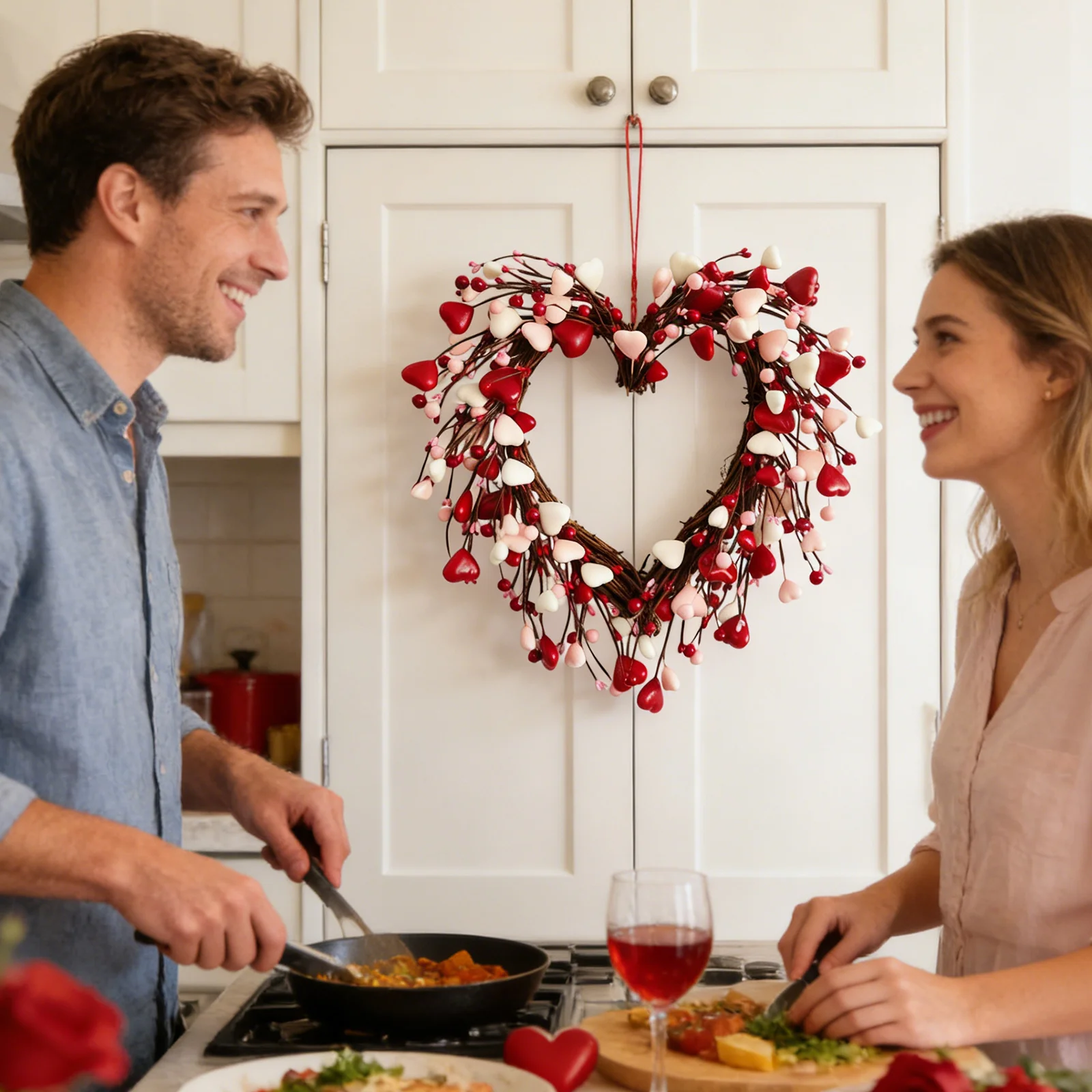 Valentine's Day Front Door Flower Wreath,Home Interior Hanging Decoration Pendant, Wedding Decoration Props
Valentine's Day Front Door Flower Wreath,Home Interior Hanging Decoration Pendant, Wedding Decoration Props