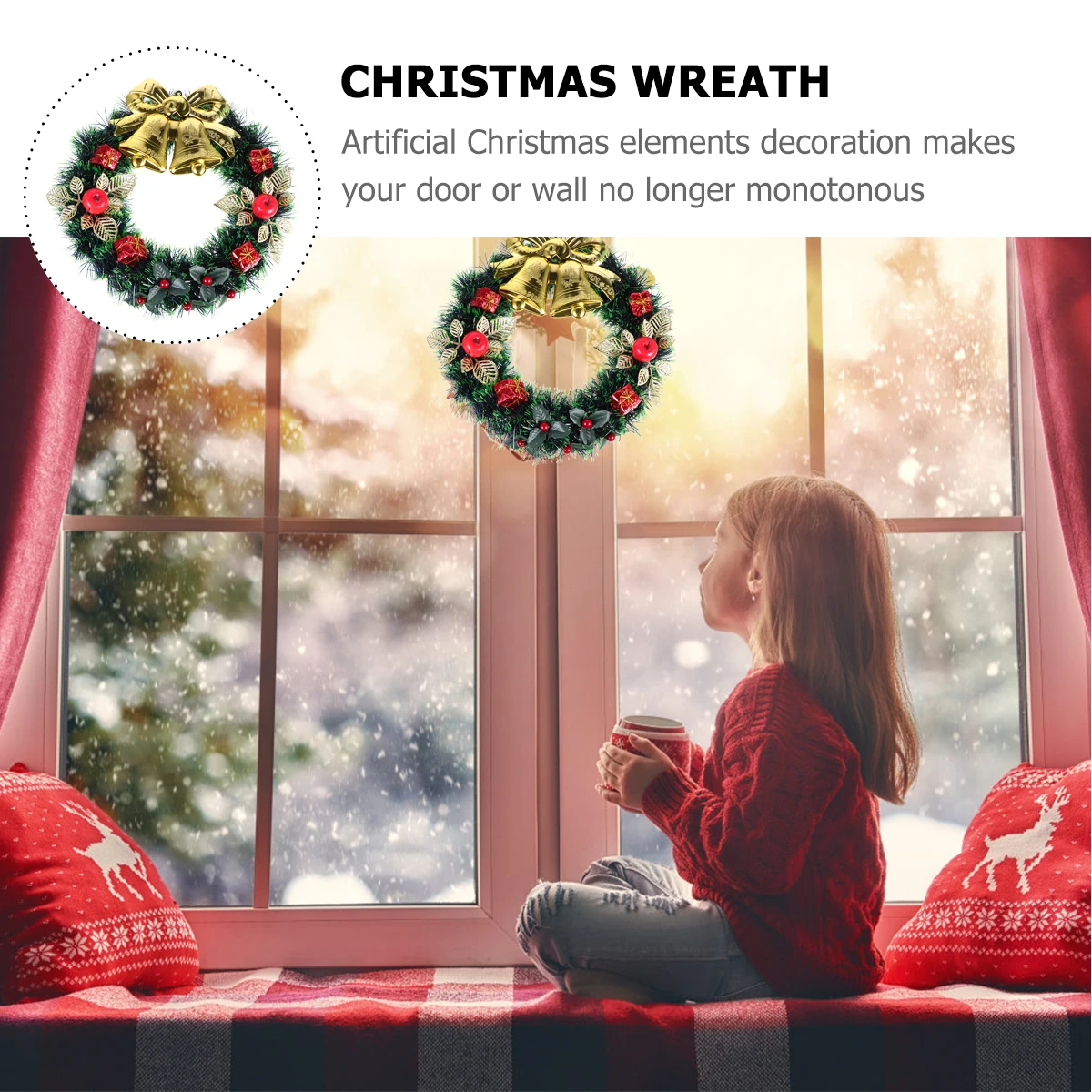 Christmas Wreath Bell Style Door Ornament Assorted Color Holiday Decoration Pine Cone Flower Design Indoor Outdoor Hanging Xmas
Christmas Wreath Bell Style Door Ornament Assorted Color Holiday Decoration Pine Cone Flower Design Indoor Outdoor Hanging Xmas