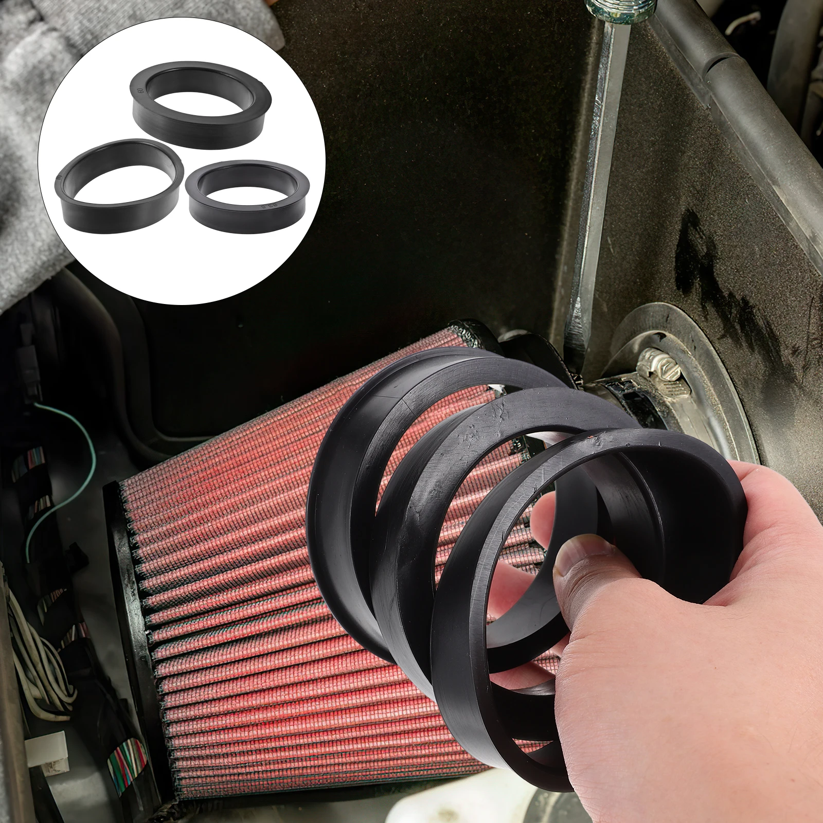 3pcs Air Filter Adapter Rings 76mm to 70mm 63mm 60mm Black Rubber Reducer Sleeves for Car Intake
3pcs Air Filter Adapter Rings 76mm to 70mm 63mm 60mm Black Rubber Reducer Sleeves for Car Intake
