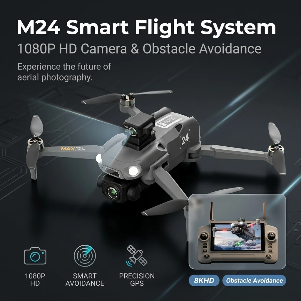2026 New M24 Drone, Featuring a 1000M Remote Control Display, Digital Image Transmission, Brushless Quadcopter Remote-Controlle
2026 New M24 Drone, Featuring a 1000M Remote Control Display, Digital Image Transmission, Brushless Quadcopter Remote-Controlle