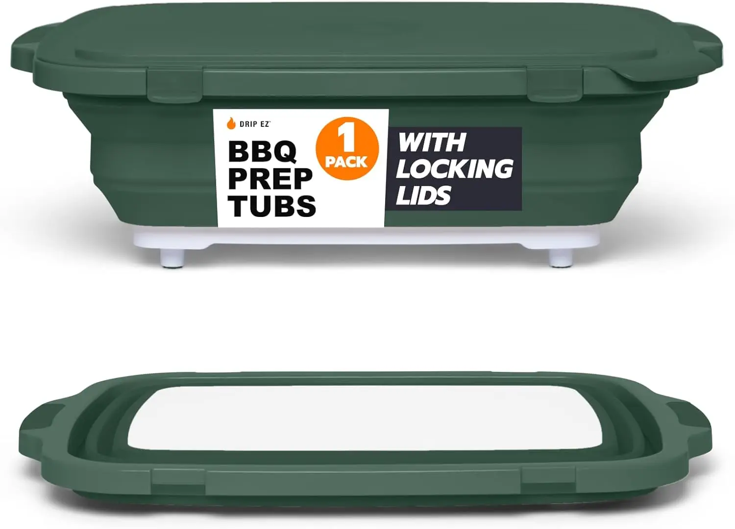 Collapsible BBQ Prep Tub with Cutting Board & Locking Lid - XL Green for Meal Prep and Food Storage
Collapsible BBQ Prep Tub with Cutting Board & Locking Lid - XL Green for Meal Prep and Food Storage