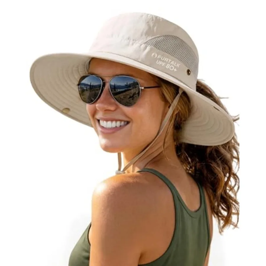 FURTALK Womens Sun Hat with Ponytail Hole Beach Hiking Summer Wide Brim UPF 80+ Outdoor Protection Foldable Bucket Hat
FURTALK Womens Sun Hat with Ponytail Hole Beach Hiking Summer Wide Brim UPF 80+ Outdoor Protection Foldable Bucket Hat