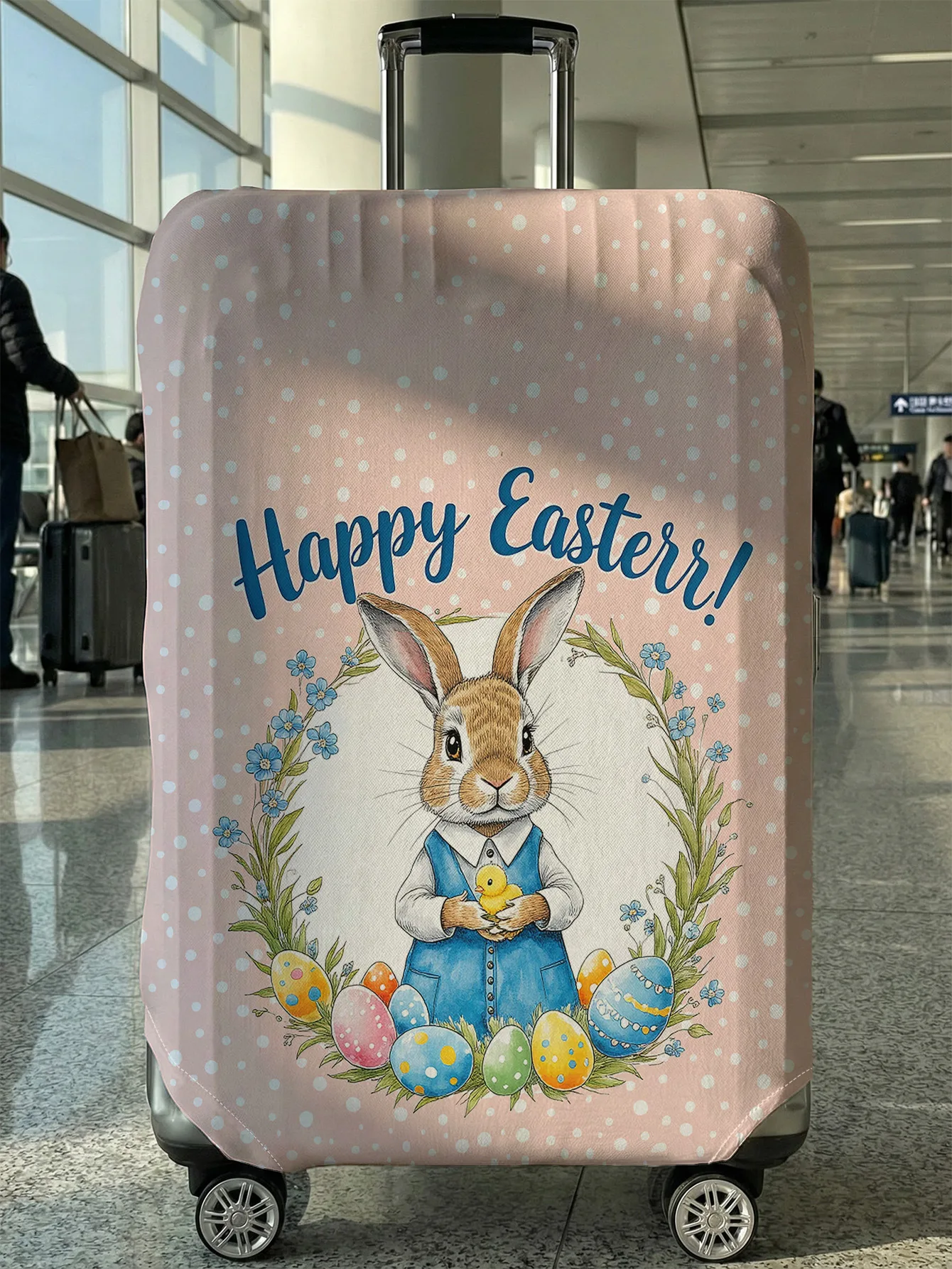 Easter Bunny Holding Duck Polka Dot Print Luggage Cover, Suitable for 18-32 Inch Luggage Cover, Luggage Handle Glove, Travel Acc
Easter Bunny Holding Duck Polka Dot Print Luggage Cover, Suitable for 18-32 Inch Luggage Cover, Luggage Handle Glove, Travel Acc