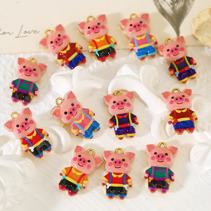 3pcs Stainless Steel Colorful Enamel Cartoon Pig Charms for Jewelry Making Handmade DIY Earrings Keychain Necklace Finding
3pcs Stainless Steel Colorful Enamel Cartoon Pig Charms for Jewelry Making Handmade DIY Earrings Keychain Necklace Finding