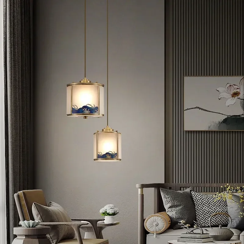 GHEUVNJ New Chinese style bedroom headboard pendant light, Chinese style hallway, foyer, background wall, tea room light
GHEUVNJ New Chinese style bedroom headboard pendant light, Chinese style hallway, foyer, background wall, tea room light