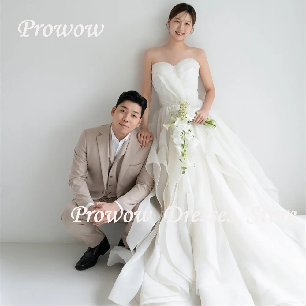 Prowow Elegant A Line Wedding Dresses Korea Photo Shoot Sweetheart Neck Floor Length Bridal Gowns Sleeveless Corset Customized
Prowow Elegant A Line Wedding Dresses Korea Photo Shoot Sweetheart Neck Floor Length Bridal Gowns Sleeveless Corset Customized