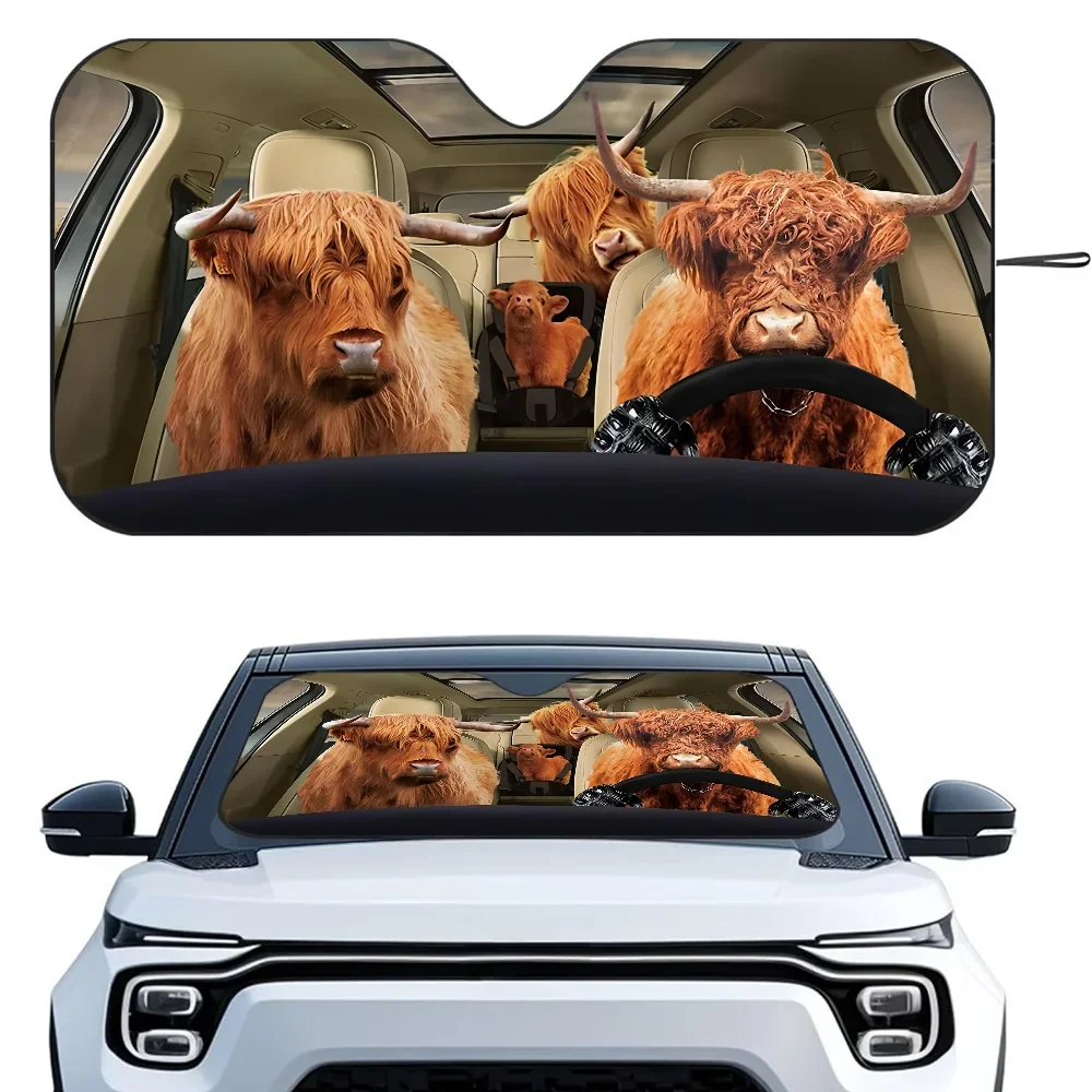 Cute Highland Cattle Car SunSha Heat-insulating Aluminum Film Windshield Sunshas UV Rays Blocks Car Sun Visor Protector
Cute Highland Cattle Car SunSha Heat-insulating Aluminum Film Windshield Sunshas UV Rays Blocks Car Sun Visor Protector