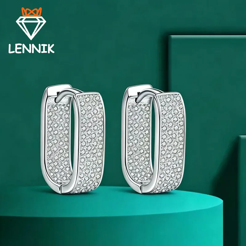 Women's D Color VVS1 Fully Inlaid Moissanite Earrings, Luxury Fine Jewelry for Engagement&Wedding, 925 Sterling Silver Earrings
Women's D Color VVS1 Fully Inlaid Moissanite Earrings, Luxury Fine Jewelry for Engagement&Wedding, 925 Sterling Silver Earrings