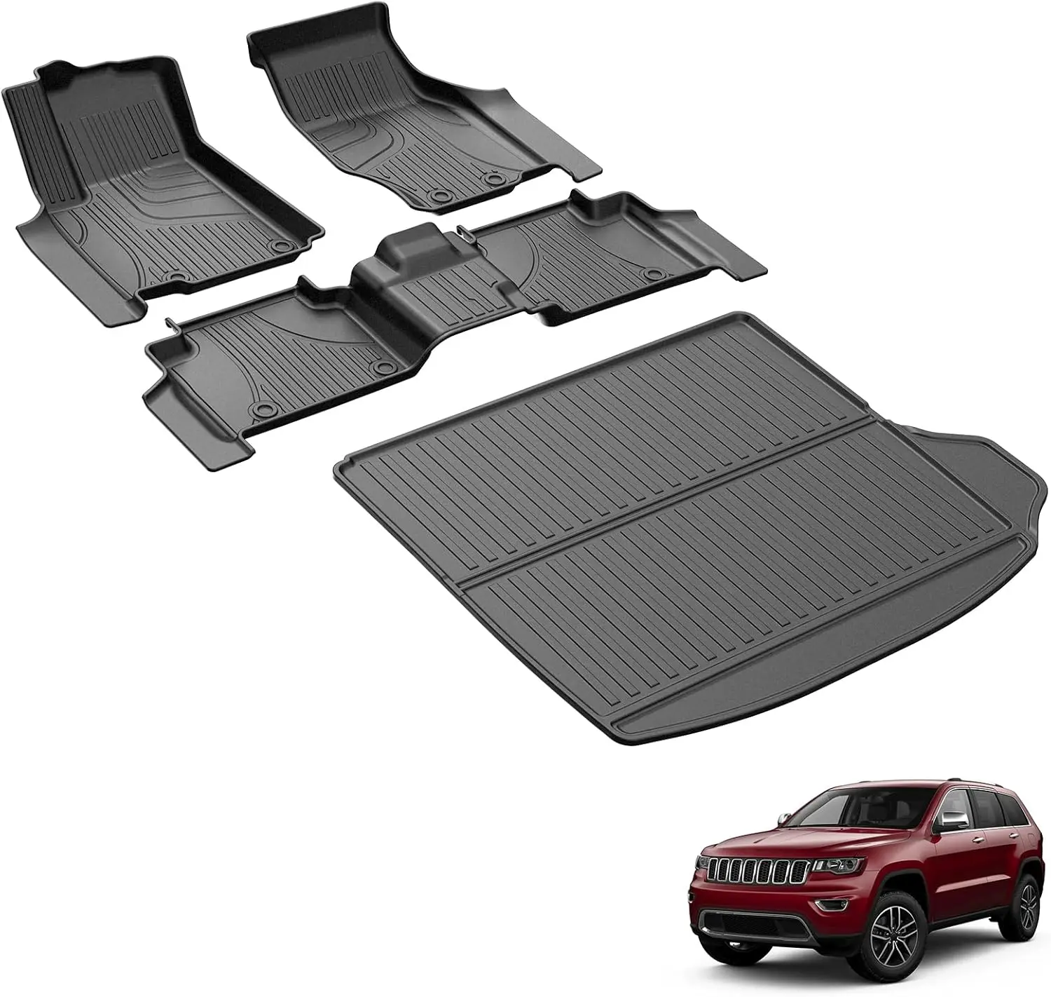 Всепогодные противоскользящие коврики и защита багажника TPE без запаха для Jeep Grand Cherokee (WL, 4xe) 2022-2026, 5-местный
Всепогодные противоскользящие коврики и защита багажника TPE без запаха для Jeep Grand Cherokee (WL, 4xe) 2022-2026, 5-местный