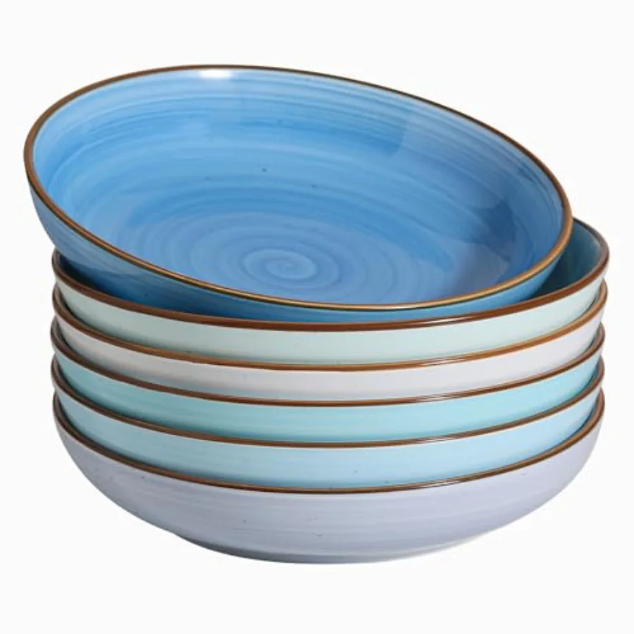 Y YHY 8.5'' Pasta Bowls Set of 6 30 oz Ceramic Shallow Salad Bowls Large Serving Soup Bowls Pasta Plates Microwave and Dishwash
Y YHY 8.5'' Pasta Bowls Set of 6 30 oz Ceramic Shallow Salad Bowls Large Serving Soup Bowls Pasta Plates Microwave and Dishwash