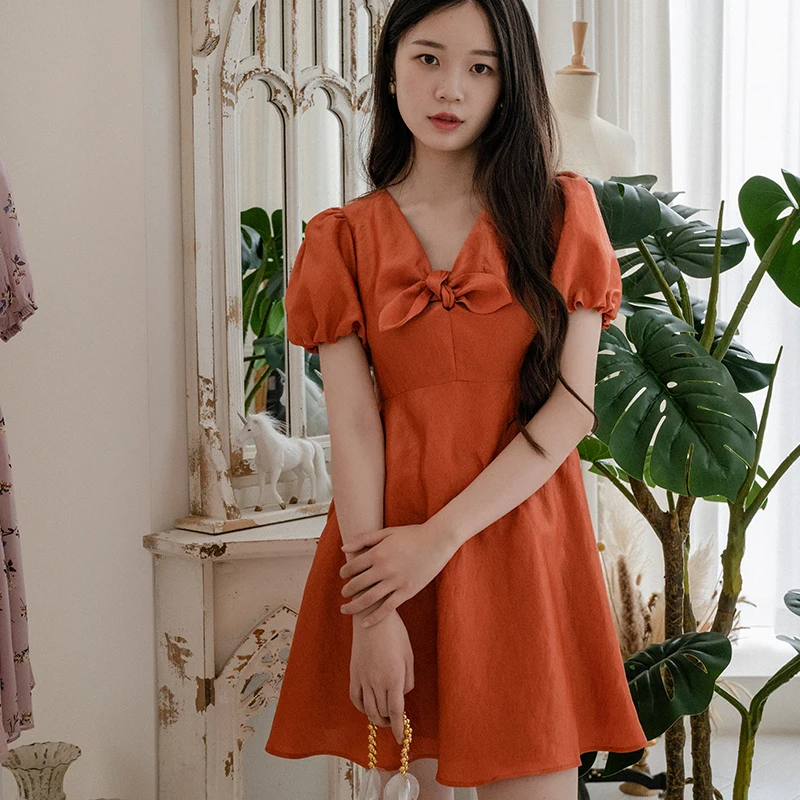 Bubble Sve V-Ne Dr Women's Sle Summer New Arrival Korean Version High Waist ort Skirt Slimming Belly Covering
Bubble Sve V-Ne Dr Women's Sle Summer New Arrival Korean Version High Waist ort Skirt Slimming Belly Covering