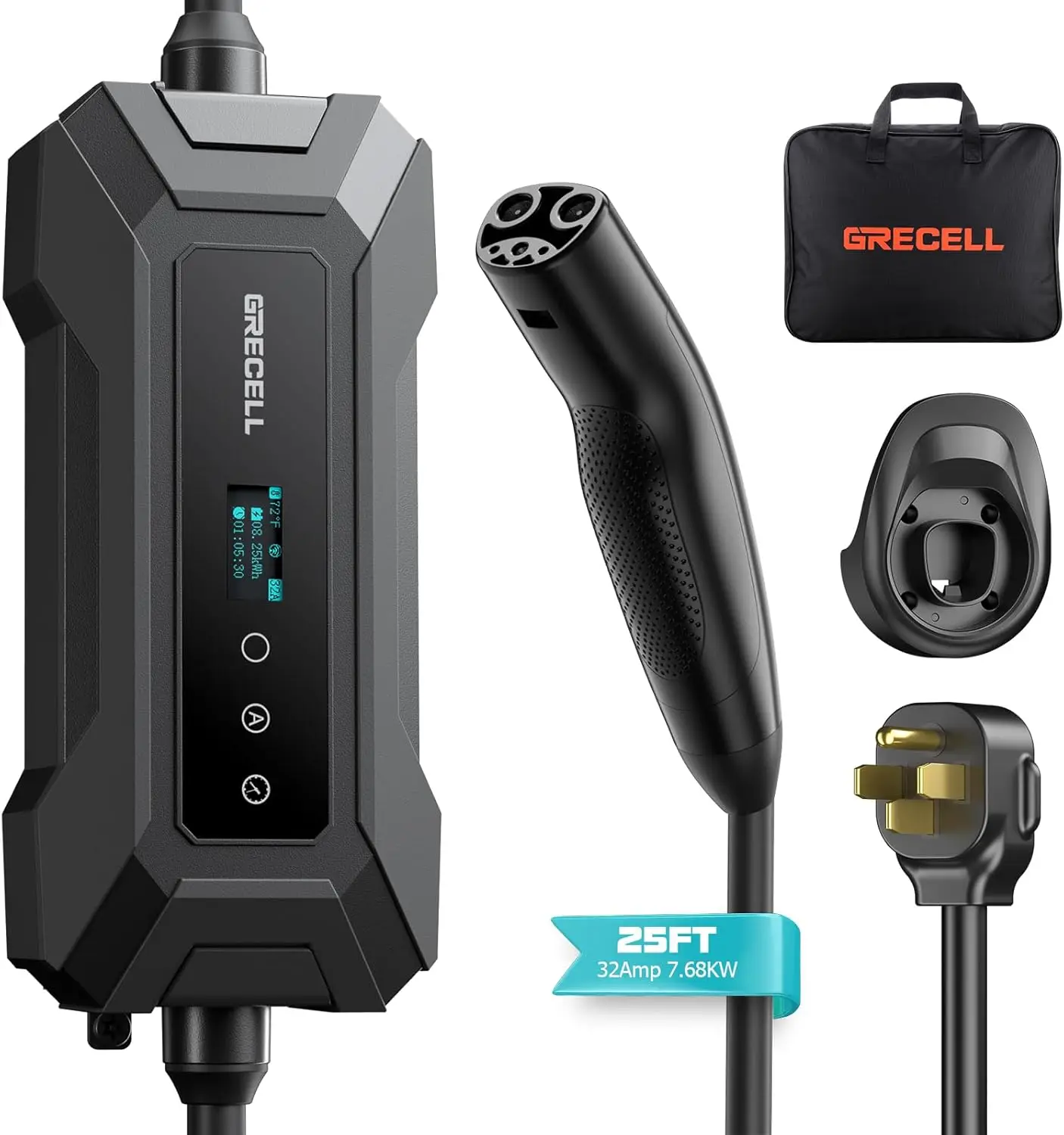 Зарядное устройство электромобиля уровня 2 для Tesla, портативное/мобильное зарядное устройство NACS, сертифицированная ETL зарядная станция для электромобилей с 25 футами
Зарядное устройство электромобиля уровня 2 для Tesla, портативное/мобильное зарядное устройство NACS, сертифицированная ETL зарядная станция для электромобилей с 25 футами